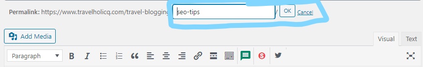 Keyword is present in the URL