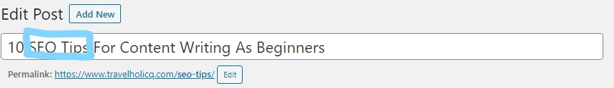 Keywords are used in Title