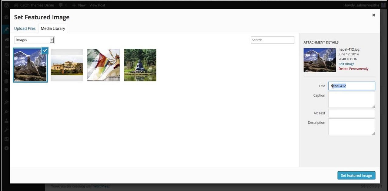 Use image(s) in content or featured image