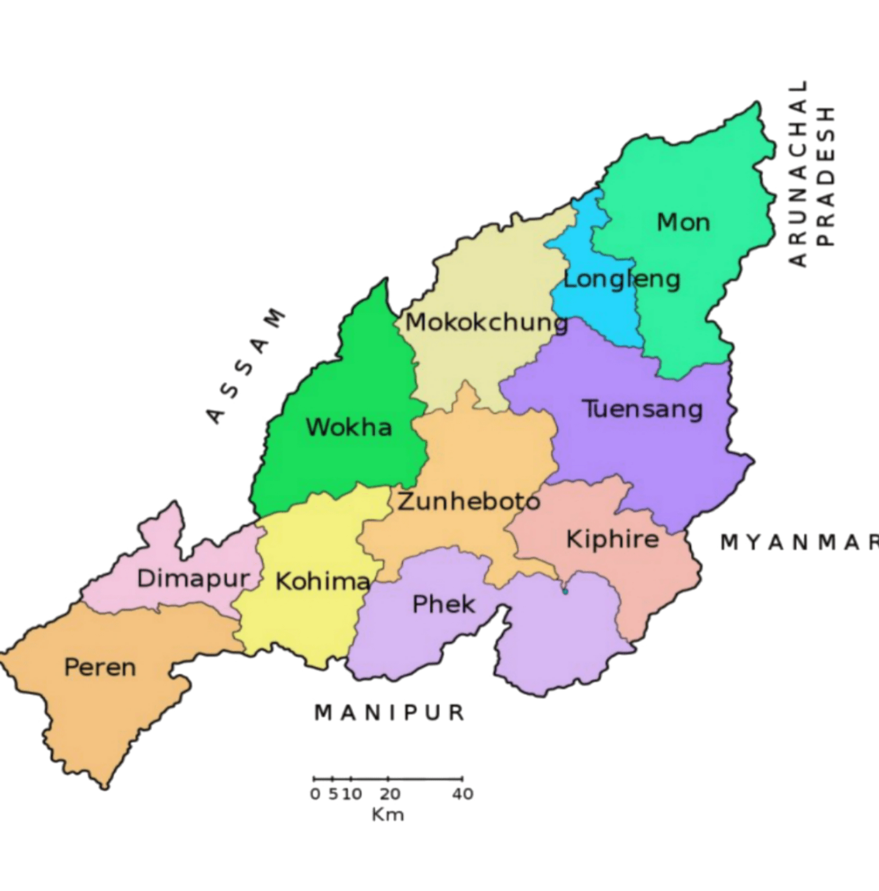 Nagaland Tourist Map